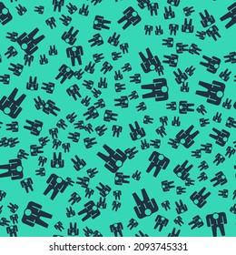 Black Beekeeper Costume Icon Isolated Seamless Pattern On Green Background. Special Protective Uniform.  Vector