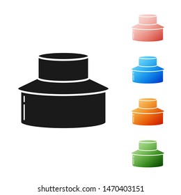 Black Beekeeper with protect hat icon isolated on white background. Special protective uniform. Set icons colorful. Vector Illustration