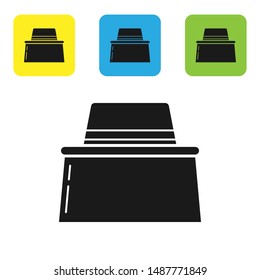 Black Beekeeper with protect hat icon isolated on white background. Special protective uniform. Set icons colorful square buttons. Vector Illustration