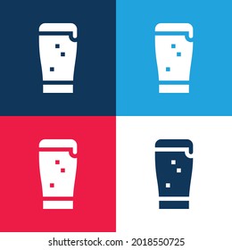 Black Beer blue and red four color minimal icon set