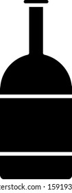 Black Beer bottle icon isolated on white background.  Vector Illustration