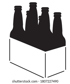 Black beer bottle pack graphic