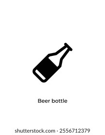 Black Beer bottle vector icon