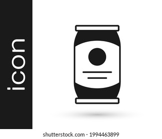 Black Beer can icon isolated on white background.  Vector