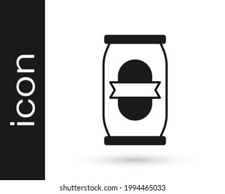 Black Beer can icon isolated on white background.  Vector