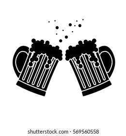 black beer glasses icon image design, vector illustration