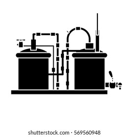 black beer tanks icon image design, vector illustration