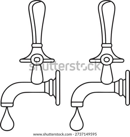 Black beer tap dispenser vector icon, single droplet, curved nozzle, bar service, beverage, brewery, drink vector, beer illustration, flat design, pub icon, Oktoberfest