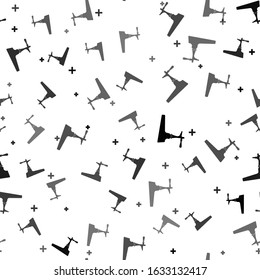 Black Beer tap icon isolated seamless pattern on white background.  Vector Illustration