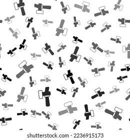 Black Beer tap icon isolated seamless pattern on white background.  Vector