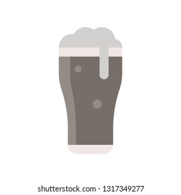 Black beer vector, Feast of Saint Patrick flat style icon