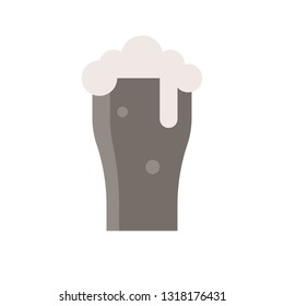 Black beer vector, Feast of Saint Patrick flat style icon