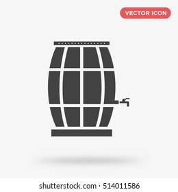 Black beer or water keg vector icon on white background