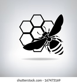 Black bees and honey. Company logo design.