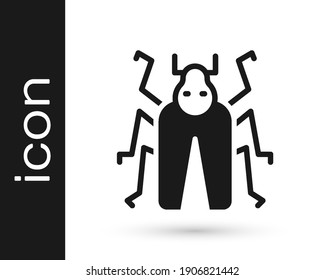 Black Beetle bug icon isolated on white background.  Vector