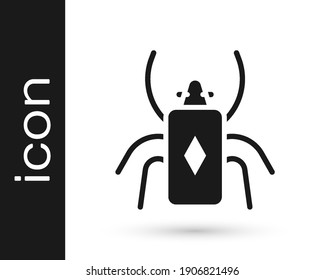 Icono de bicho del escarabajo negro aislado en fondo blanco.  Vector