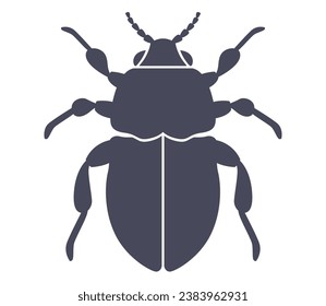 black beetle icon. flat vector illustration.