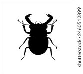 Black beetle silhouette isolated on white background. Beetle icon vector illustration design.