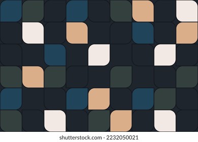 Black, beige and dark green contour leaves decorative seamless patterns