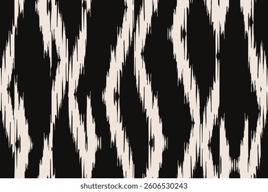 Black beige ikat narrow zigzag, textile ogee dynamic fashion draw endless grunge blurred print stripe ornament colorful pattern canvas seamless fabric cloth beautiful abstract hand ethnicity ethnic