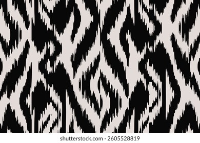 Black beige ikat wave flame curve , Pattern blurred trendy seamless fashion beautiful drawing ogee illustration stripe colorful vector endless print textile ornament ethnicity ornamental