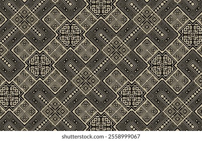 A black and beige pattern with geometric shapes