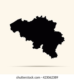 black Belgium Map Illustration