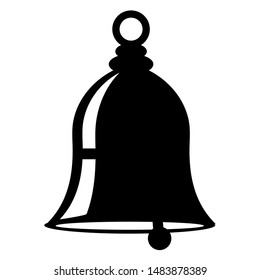 Black bell against white background. Icon. Vector illustration.