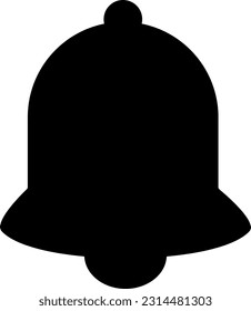black bell icon on transparent background