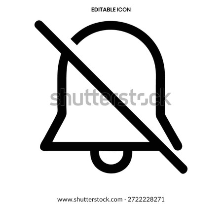 A black bell icon with a red slash indicating a muted or disabled notification state.