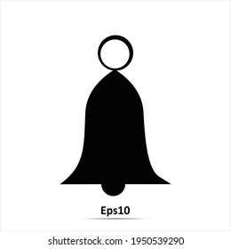 Icono de campana negra. Ilustración del vector