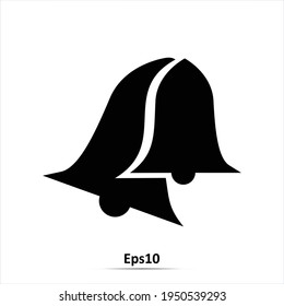 Icono de campana negra. Ilustración del vector