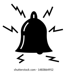 Black bell on a white background. Vector illustration.