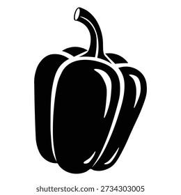 Black bell pepper icon simple illustration