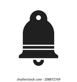 Black bell silhouette, isolated on white background.