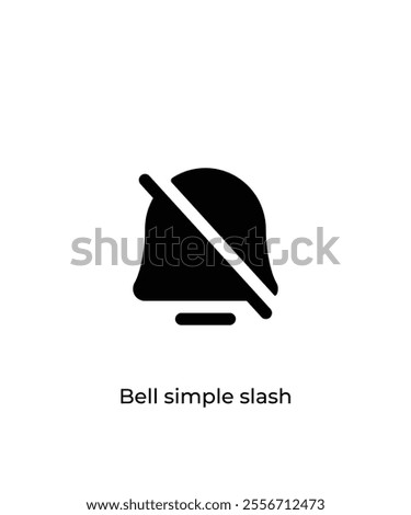 Black Bell simple slash vector icon