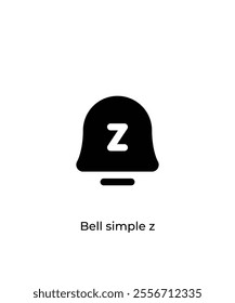 Black Bell simple z vector icon