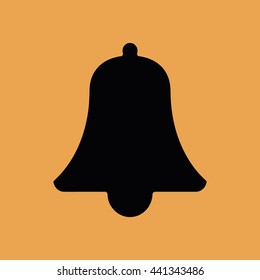 Black bell vector icon illustration
