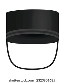 Black bellboy hat. vector illustration