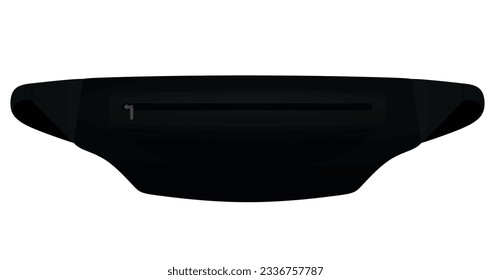 Black belt bag. vector illustration