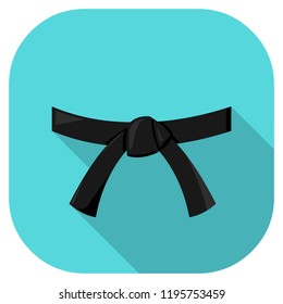 Black Belt Flat Icon Illustration