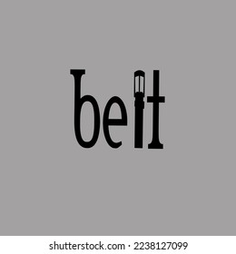 black belt icon and logo vector illustration with letter L