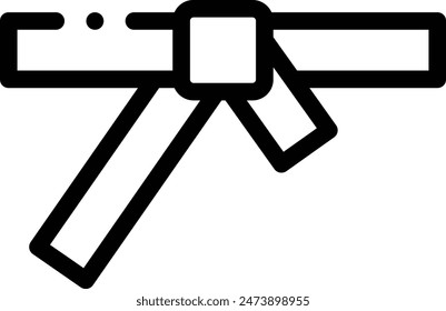 black belt icon. Thin Linear Style Design Isolated On White Background