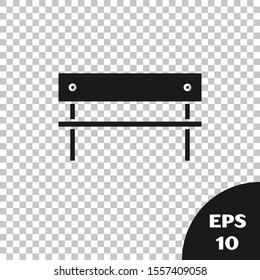 Black Bench icon isolated on transparent background.  Vector Illustration