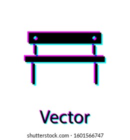 Black Bench icon isolated on white background.  Vector Illustration