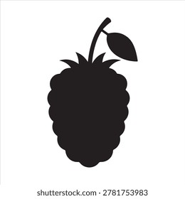Black berry icon vector art, Blackberry silhouette vector flat illustration berry fruit isolated on white background