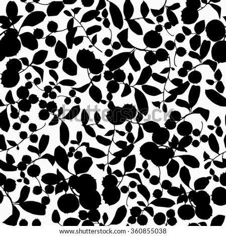 black berry on white background vector seamless pattern