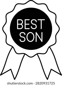 Black best son award icon representing love, appreciation, recognition, family, and achievement