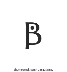 Black beta logotype. icon, vector illustration