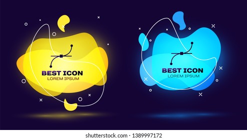 Black Bezier curve icon isolated. Pen tool icon. Set of liquid color abstract geometric shapes. Vector Illustration svg